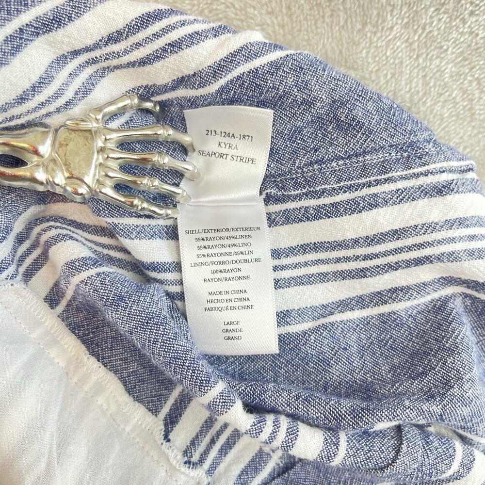 Rails Kyra Seaport Stripe Linen Blend Jumpsuit Large Quiet Luxury Summer Resort - Picture 12 of 16